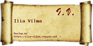 Ilia Vilma névjegykártya